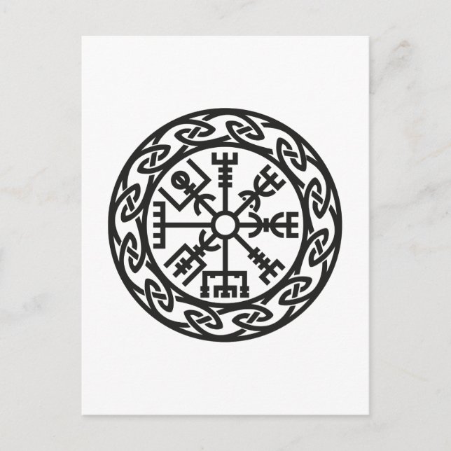 Vegvísir, Iceland, Traveler's Charm, Protection Postcard (Front)