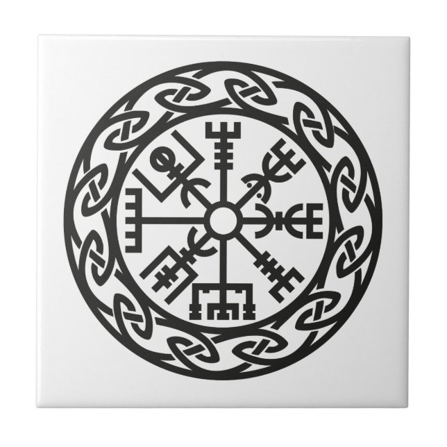 Vegvísir, Iceland, Traveler's Charm, Protection Tile (Front)