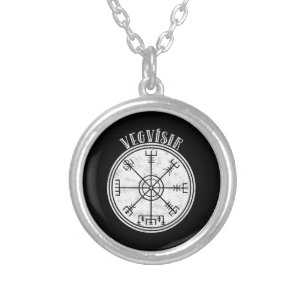 VEGVISIR  Icelandic compass Stave Silver Plated Necklace