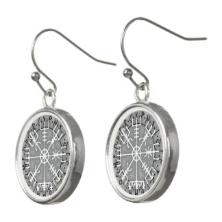 Vegvísir Icelandic magical amulet stave Earrings