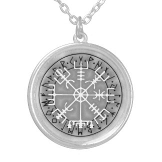Vegvísir Icelandic magical amulet stave Silver Plated Necklace