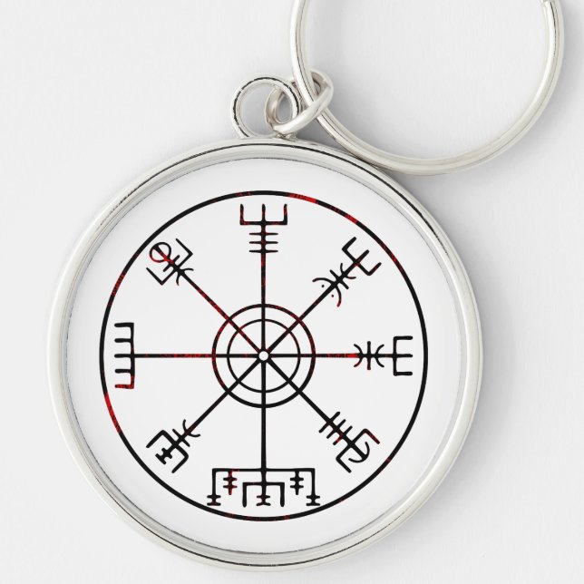 Vegvisir Icelandic Protective Runes Keychain (Front)