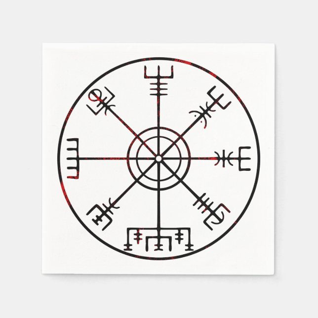 Vegvisir Icelandic Protective Runes Napkins (Front)