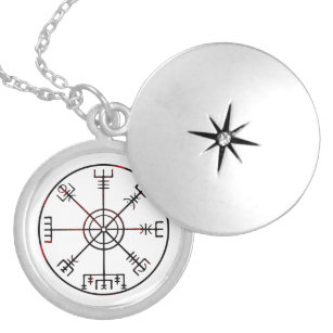 Vegvisir Icelandic Protective Runes Silver Plated Necklace