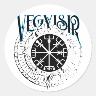 vegvisir nordic pathfinder compass classic round sticker