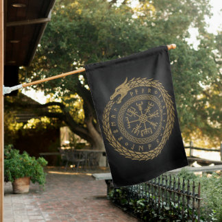 Vegvisir Norse Serpent Rune Circle Design House Flag