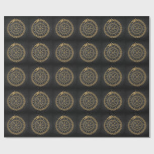Vegvisir Norse Serpent Rune Circle Design Wrapping Paper