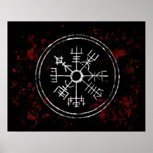 Vegvisir Norse Viking Compass  Poster
