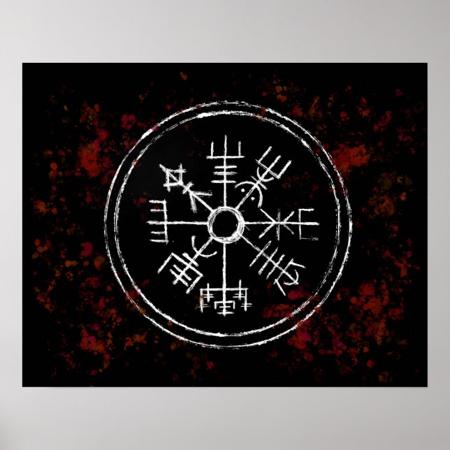 Vegvisir Norse Viking Compass  Poster (Front)