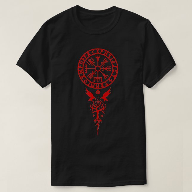 Vegvisir Runes Funny Viking Compass Nordic Gift Me T-Shirt (Design Front)