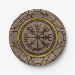 Vegvisir. The Magic Navigation Viking Compass Paper Plates