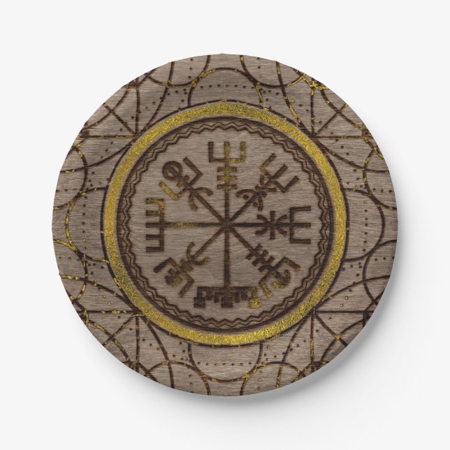 Vegvisir. The Magic Navigation Viking Compass Paper Plates (Front)