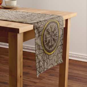 Vegvisir. The Magic Navigation Viking Compass Short Table Runner