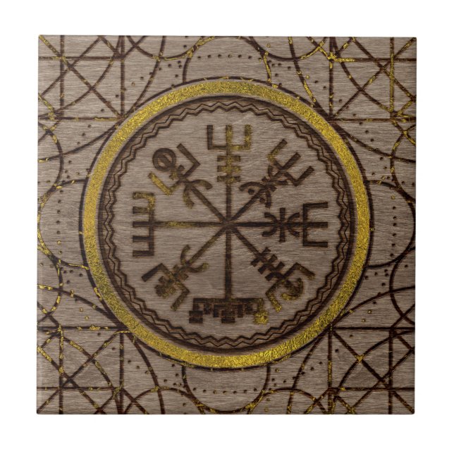 Vegvisir. The Magic Navigation Viking Compass Tile (Front)