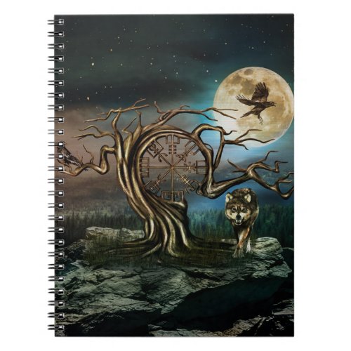 Vegvisir Tree Moon landscape Notebook