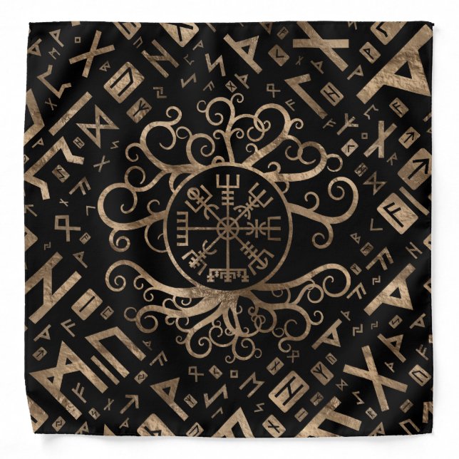 Vegvisir Tree of life Yggdrasil and Runes Bandana (Front)