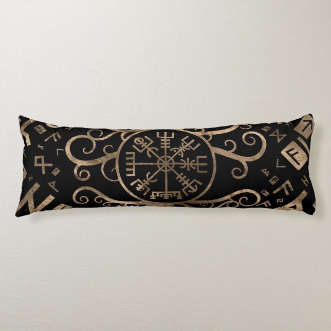 Vegvisir Tree of life Yggdrasil and Runes Body Pillow (Front)