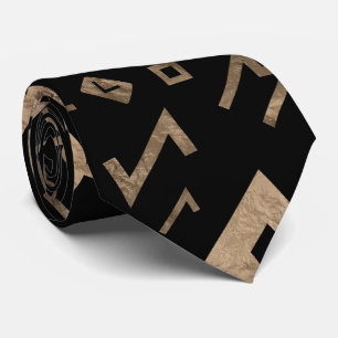 Vegvisir Tree of life Yggdrasil and Runes Neck Tie