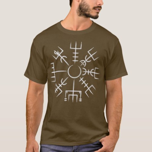 Vegvisir Viking Compass Art Icelandic Staves T_Shirt