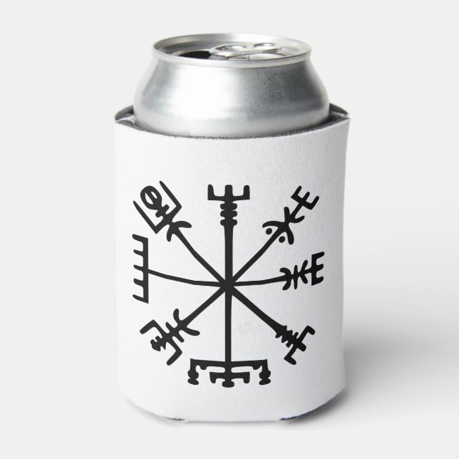 Vegvísir (Viking Compass) Can Cooler (Can Front)