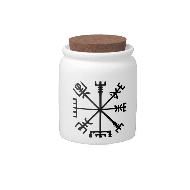 Vegvísir (Viking Compass) Candy Jar (Front)