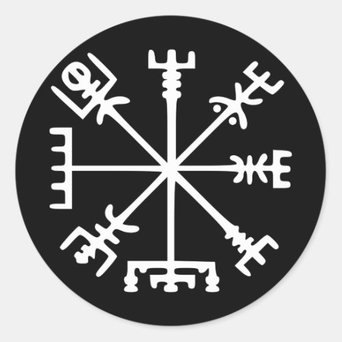 Vegvsir Viking Compass Classic Round Sticker