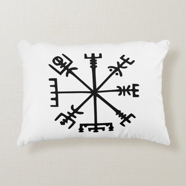 Vegvísir (Viking Compass) Decorative Pillow (Front)