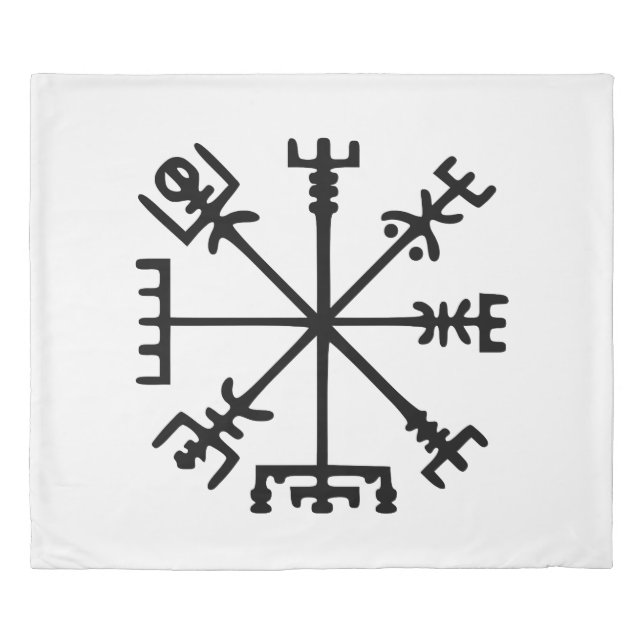 Vegvísir (Viking Compass) Duvet Cover (Front)