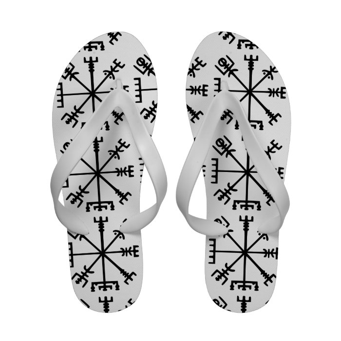 Vegvísir (Viking Compass) Flip Flops