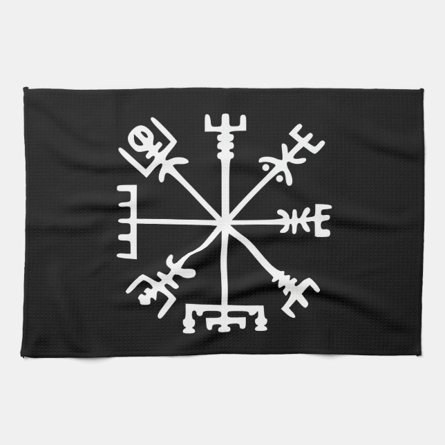 Vegvísir (Viking Compass) Kitchen Towel (Horizontal)