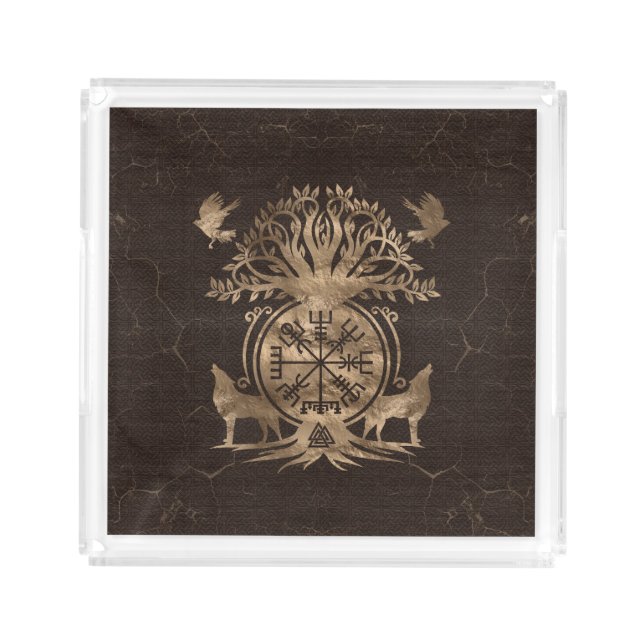 Vegvisir - Viking Compass Ornament Acrylic Tray (Front)