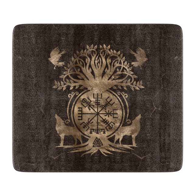 Vegvisir - Viking Compass Ornament Cutting Board (Front)