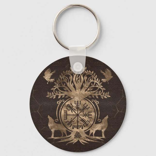 Vegvisir - Viking Compass Ornament Keychain (Front)