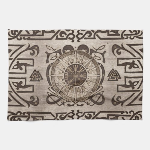 Vegvisir _ Viking Compass Ornament Kitchen Towel