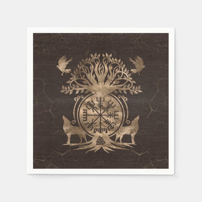 Vegvisir - Viking Compass Ornament Napkins (Front)