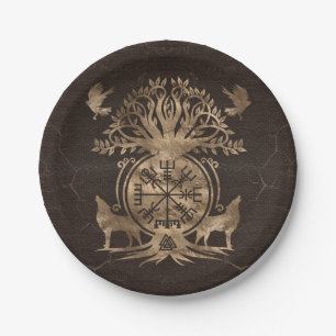 Vegvisir - Viking Compass Ornament Paper Plates