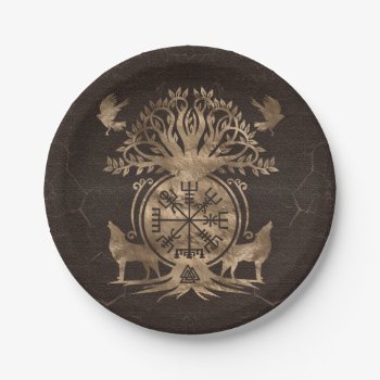Vegvisir - Viking Compass Ornament Paper Plates by LoveMalinois at Zazzle