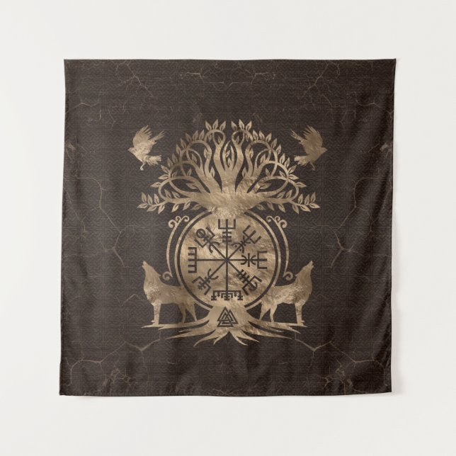 Vegvisir - Viking Compass Ornament Tapestry (Front)