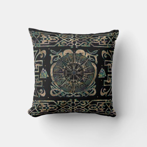 Vegvisir _ Viking Compass Ornament Throw Pillow