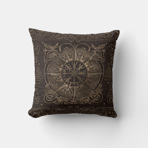 Vegvisir _ Viking Compass Ornament Throw Pillow
