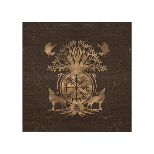 Vegvisir _ Viking Compass Ornament Wood Wall Art