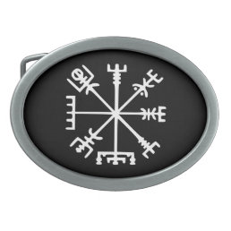 Vegv&#237;sir (Viking Compass) Oval Belt Buckle
