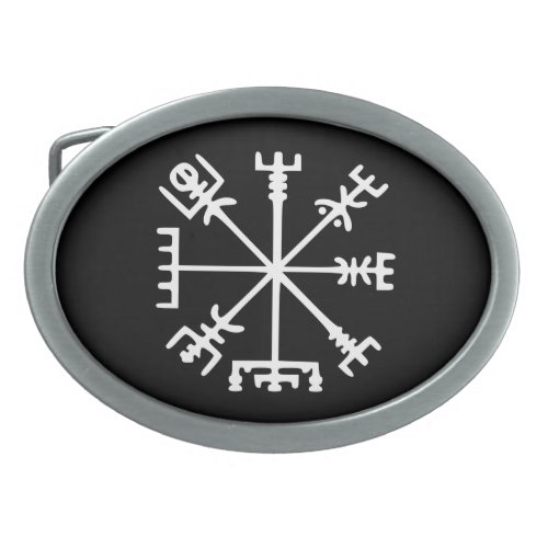 Vegvsir Viking Compass Oval Belt Buckle