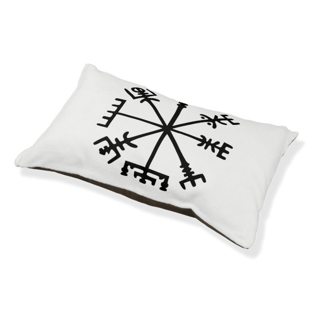 Vegvísir (Viking Compass) Pet Bed (Angled)