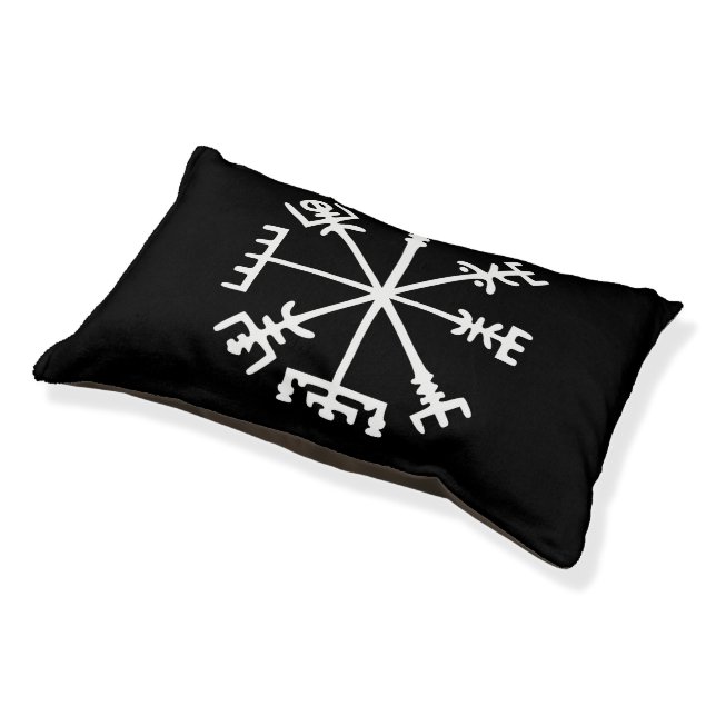 Vegvísir (Viking Compass) Pet Bed (Angled)