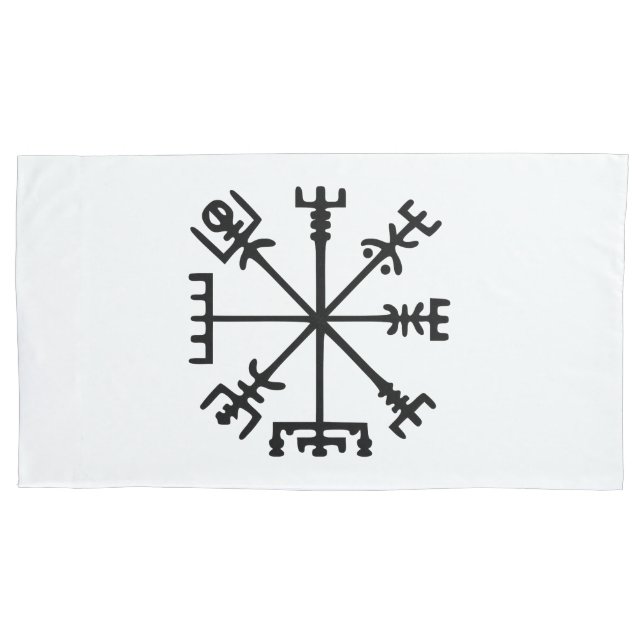 Vegvísir (Viking Compass) Pillow Case (Front-Left)