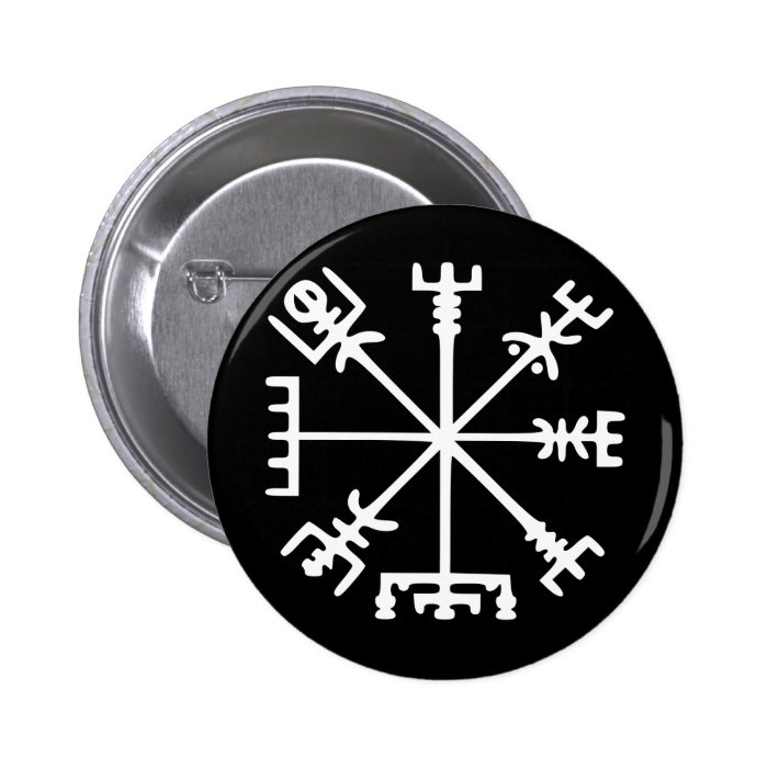 Vegvísir (Viking Compass) Pinback Buttons