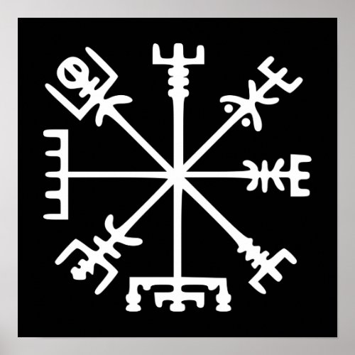 Vegvsir Viking Compass Poster