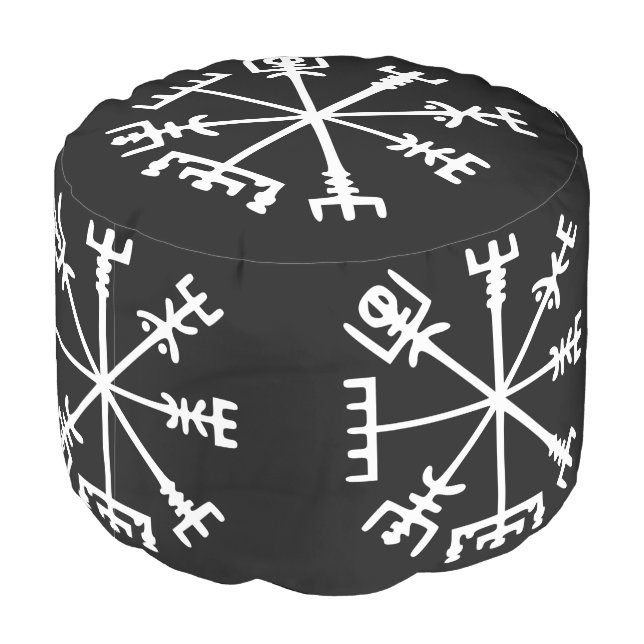 Vegvísir (Viking Compass) Pouf (Angled Back)
