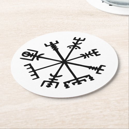 Vegvsir Viking Compass Round Paper Coaster